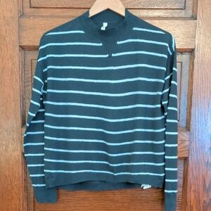 RVCA Black and Blue Striped Turtleneck Sweater